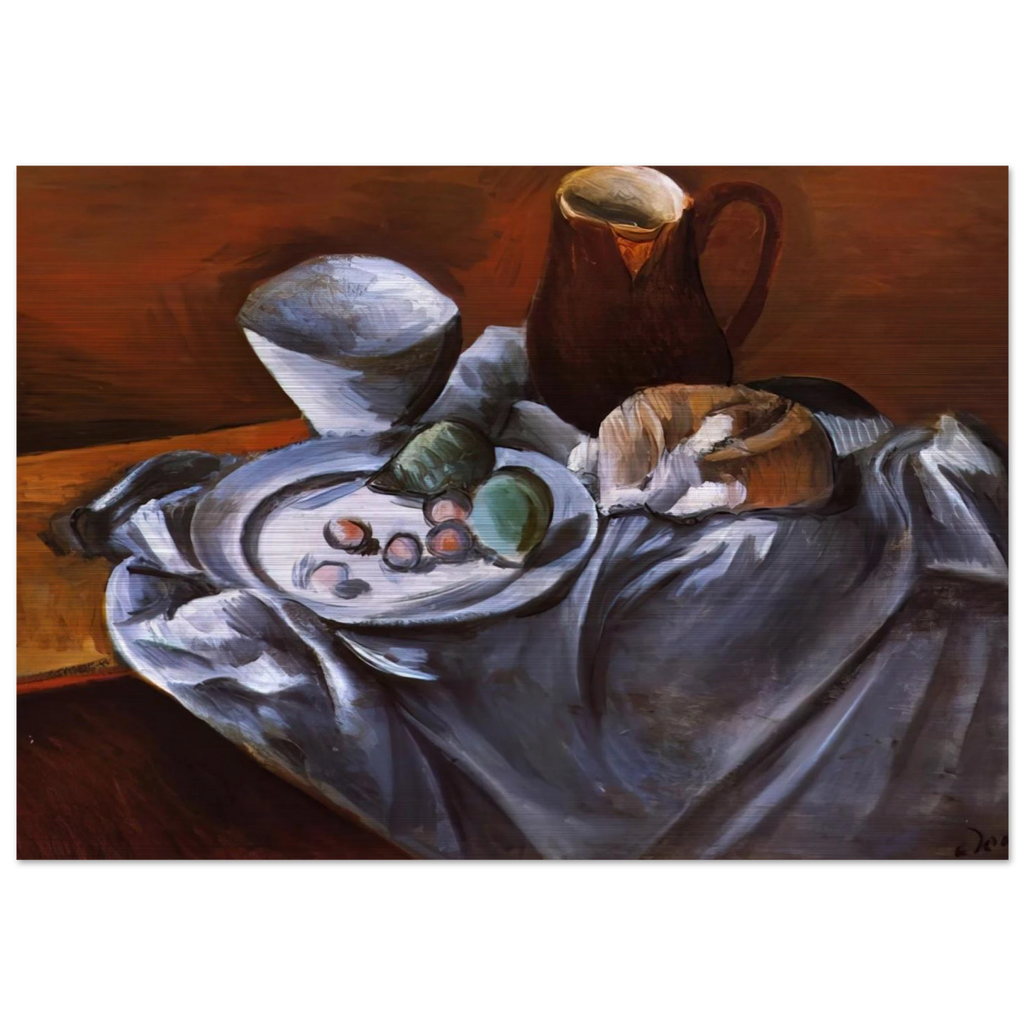 STILL LIFE WITH PEARS AND INDIAN BOWL - Andre Derain Brushed Aluminum Print - 70x100 cm / 28x40 inches | Andre Derain Aluminum Print | Andre Derain Prints