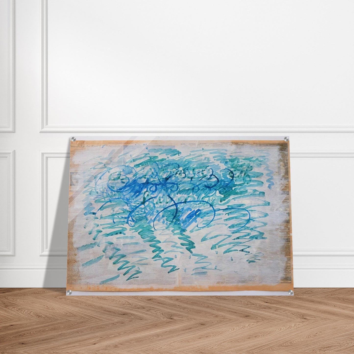 Untitled Blue Zig-Zags - 1988 - Paul Thek Acrylic Print - 70x100 cm / 28x40″ inches