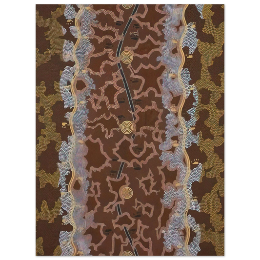 Clifford Possum Tjapaltjarri - Possum Dreaming at Napperby - 1979  75x100 cm / 30x40inches Fine Art Poster