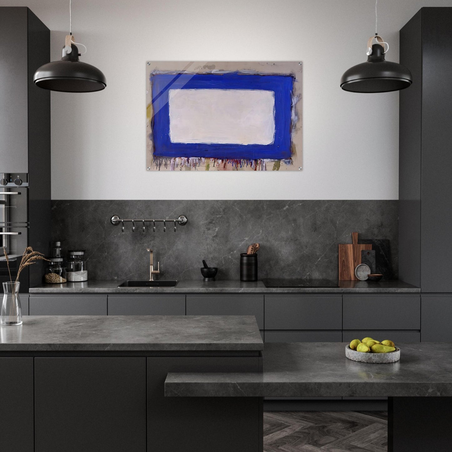 Blue Rectangle II - 1958 - Gene Davis Acrylic Print - 70x100 cm / 28x40″ inches | Gene Davis Wall Art | Gene Davis Prints