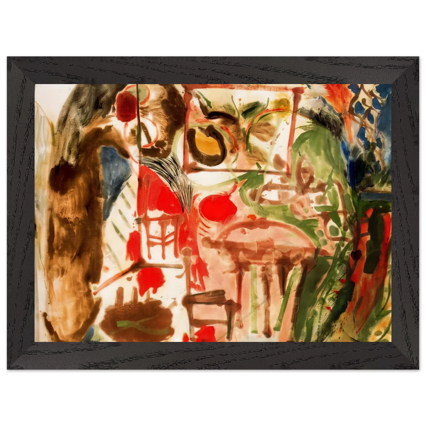 Helen Frankenthaler - Interior - 1957 Wall art - 15x20 cm / 6x8 inches - Premium Wooden Framed Poster With Fine Art Paper-canvas - Wood frame