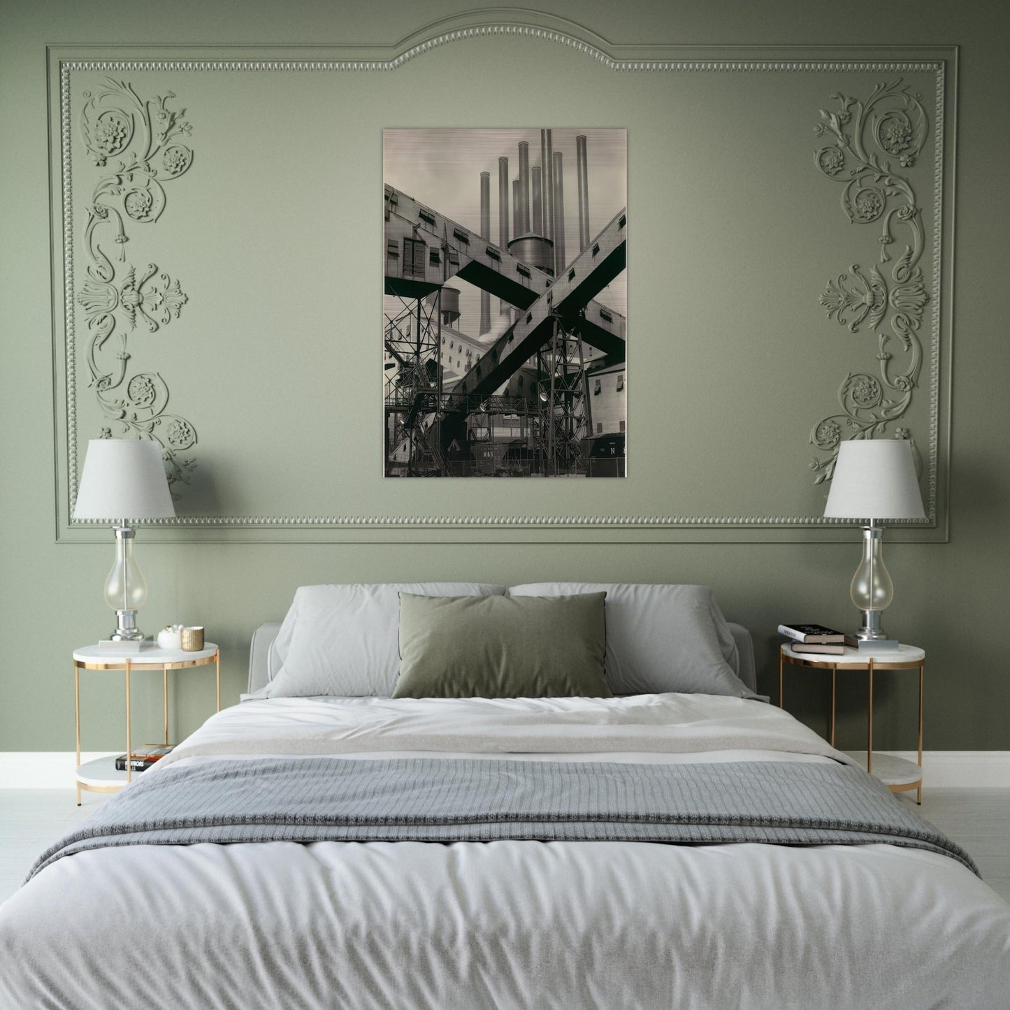 Criss-Crossed Conveyors, River Rouge Plant, Ford Motor Company - 1927 - Charles Sheeler Brushed Aluminum Print - 70x100 cm / 28x40 inches | Charles Sheeler Aluminum Print | Charles Sheeler Prints