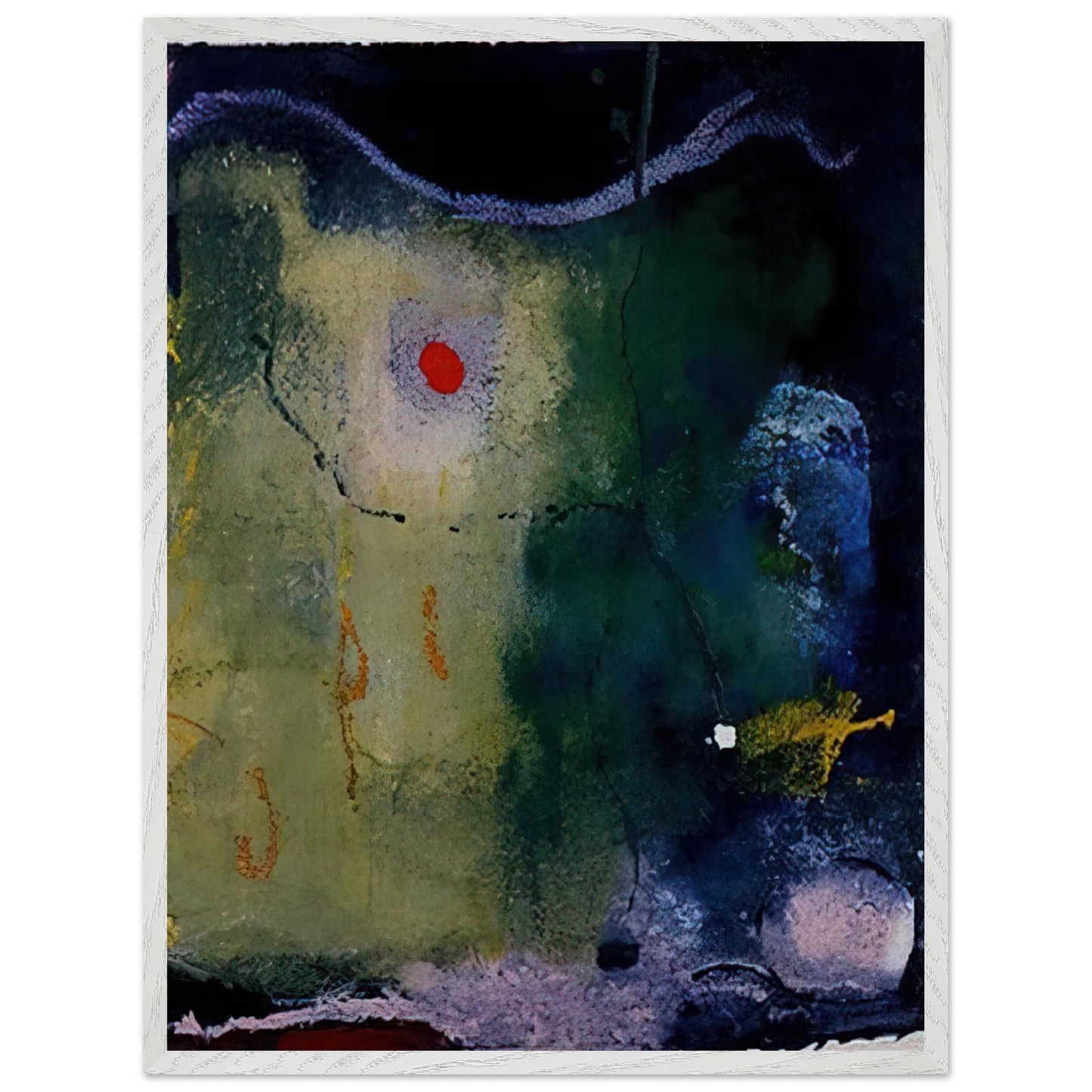Helen Frankenthaler - The Other Side of the Moon - 1995 Wall art - 30x45 cm / 12x18 inches - Premium Wooden Framed Poster With Fine Art Paper-canvas - White frame