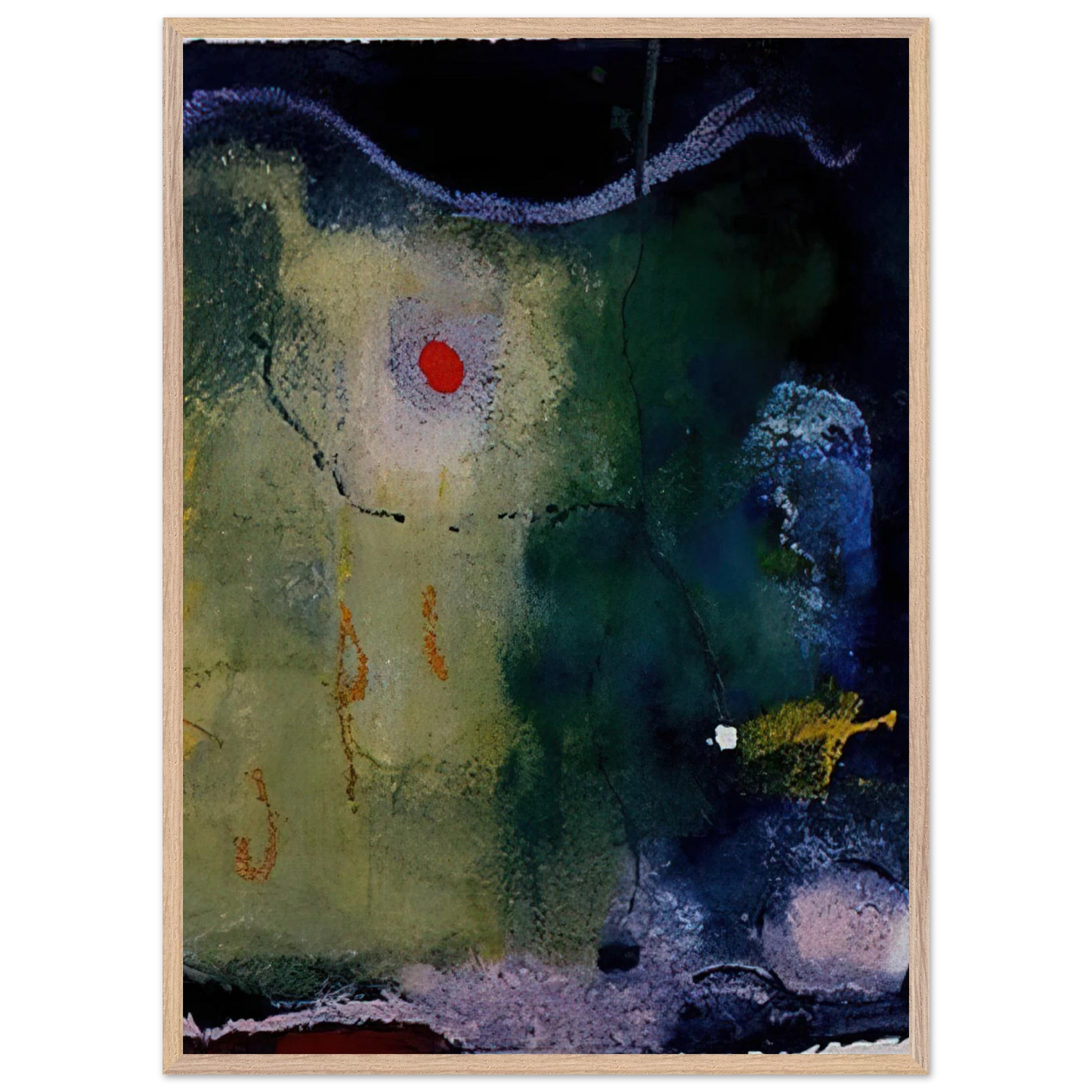 Helen Frankenthaler - The Other Side of the Moon - 1995 Wall art - A2 (42 x 59.4  cm) - Premium Wooden Framed Poster With Fine Art Paper-canvas - Black frame