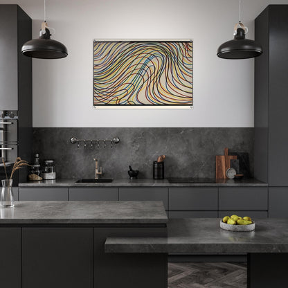 Wavy Lines with Black Border - Sol LeWitt Acrylic Print - 70x100 cm / 28x40″ inches