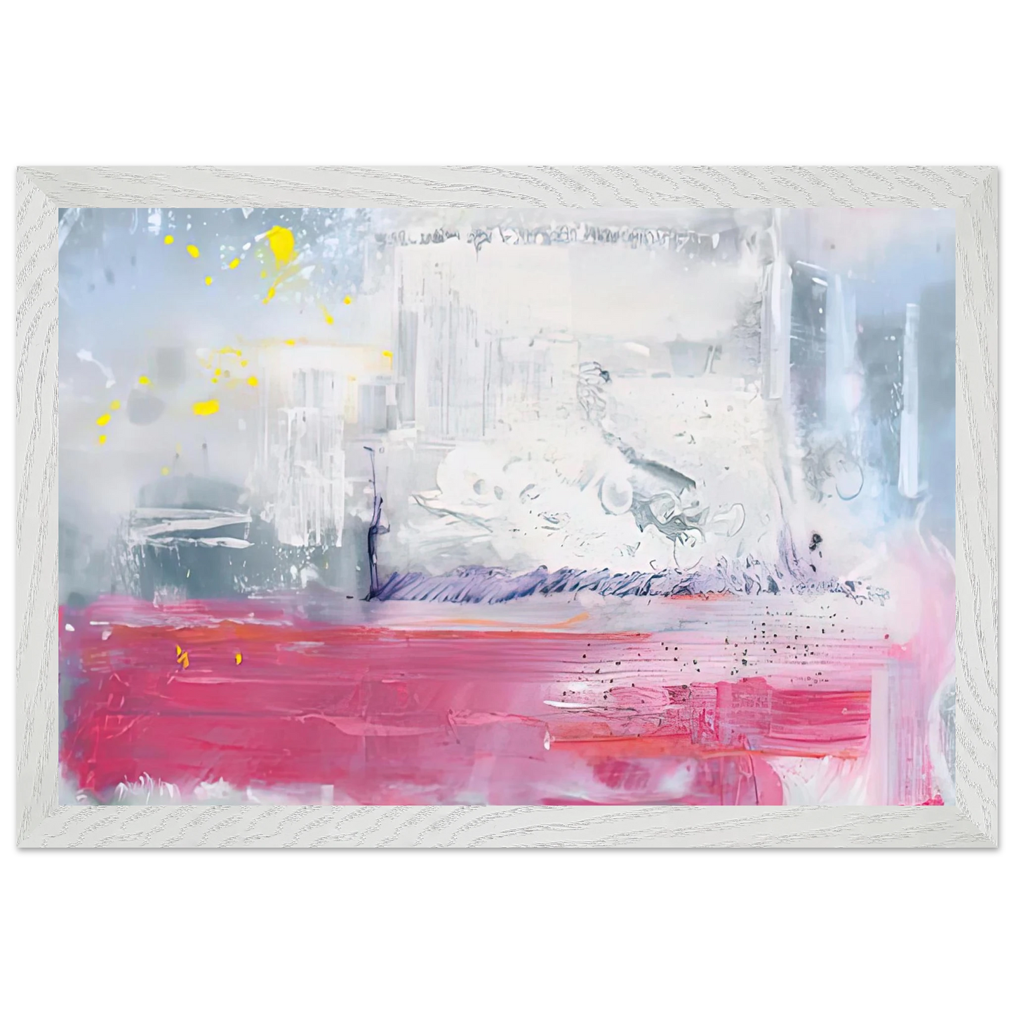 Helen Frankenthaler - Hot Ice, 1990- Wall Art - 60x80 cm / 24x32 inches - Premium Wooden Framed Poster With Fine Art Paper-canvas - Black frame