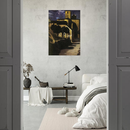 NIGHT SCENE IN AVILA 1907 - Diego Rivera Brushed Aluminum Print - 70x100 cm / 28x40 inches | Diego Rivera Aluminum Print | Diego Rivera Prints