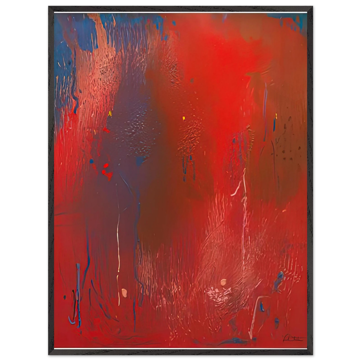 Helen Frankenthaler - Warrior, 1991- Wall Art - 60x80 cm / 24x32 inches - Premium Wooden Framed Poster With Fine Art Paper-canvas - Black frame