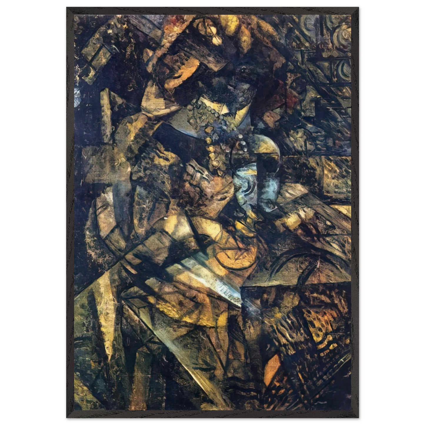 QUIRINAL STABLES - Carlo Carra 70x100 cm / 28x40 inches Framed Art Print – Black Wooden Frame
