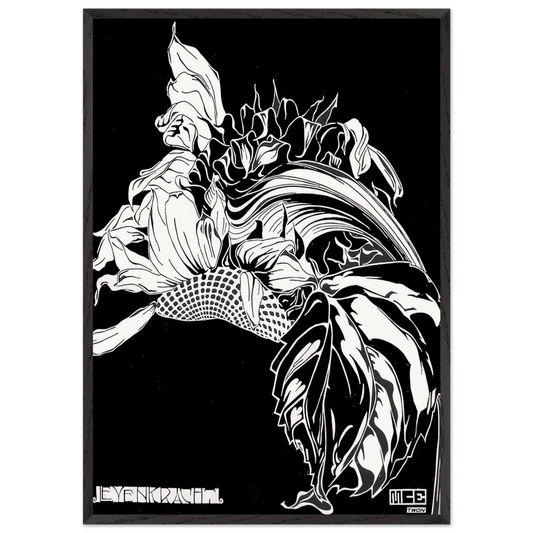 LIFE FORCE - MC Escher 70x100 cm / 28x40 inches Framed Art Print – Black Wooden Frame | Maurits Cornelis Escher Prints