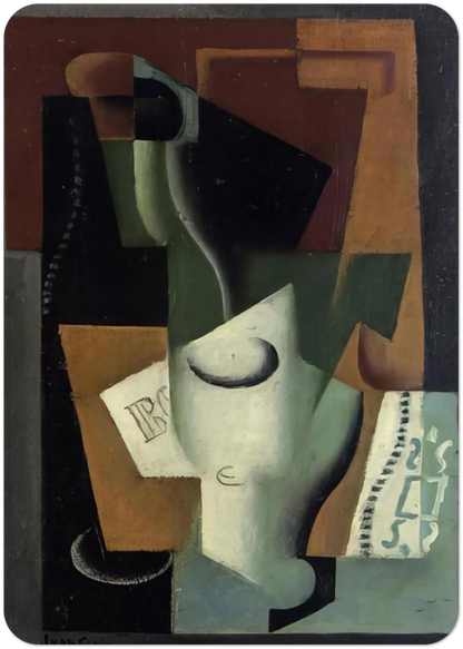 GLASS AND BOTTLE By Juan Gris Pack of 10 Post Cards | Juan Gris Post Cards | A6 (10.5 x 14.8 cm) - 4.1 x 5.8 inches