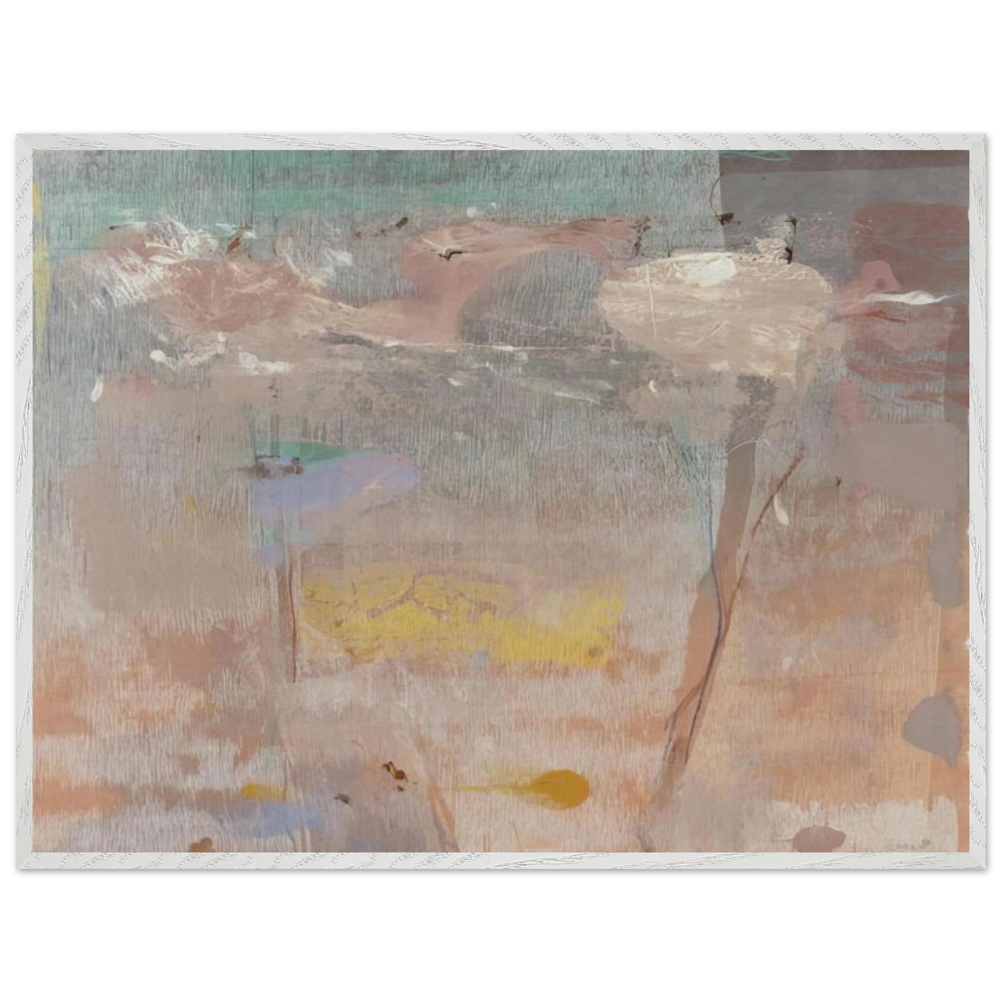 Helen Frankenthaler - Monotype I - 1981 Wall art - 15x20 cm / 6x8 inches - Premium Wooden Framed Poster With Fine Art Paper-canvas - White frame