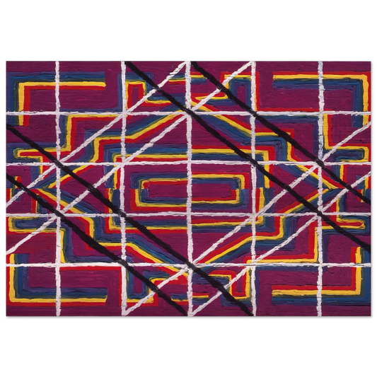 Spanish Door Design Purple - 1959 - Alfred Jensen Brushed Aluminum Print - 70x100 cm / 28x40 inches | Alfred Jensen Aluminum Print | Alfred Jensen Prints
