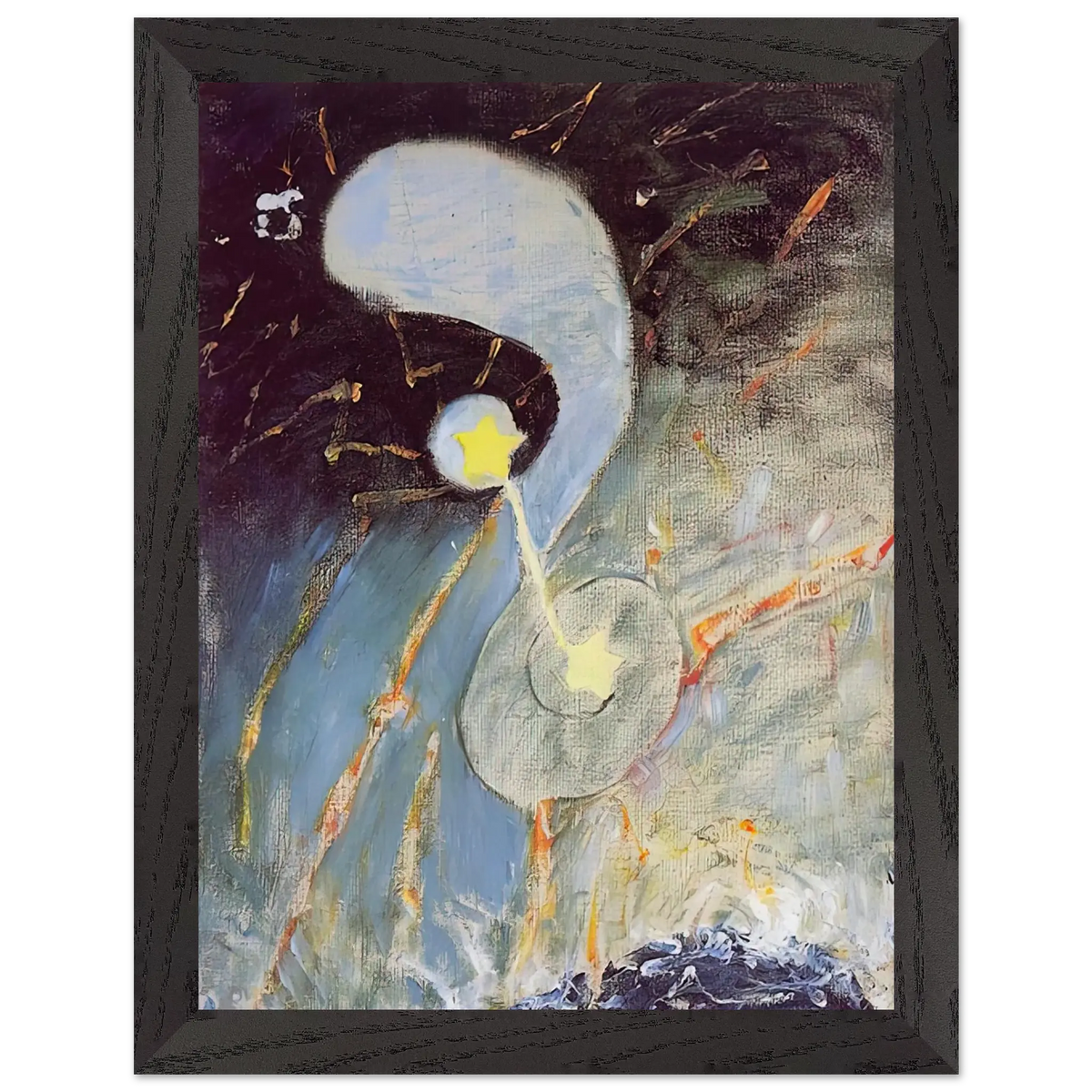 Hilma af Klint - CHAOS NR 2 1906 Wall art - 20x25 cm / 8x10 Inches - Premium Wooden Framed Poster With Fine Art Paper - White frame