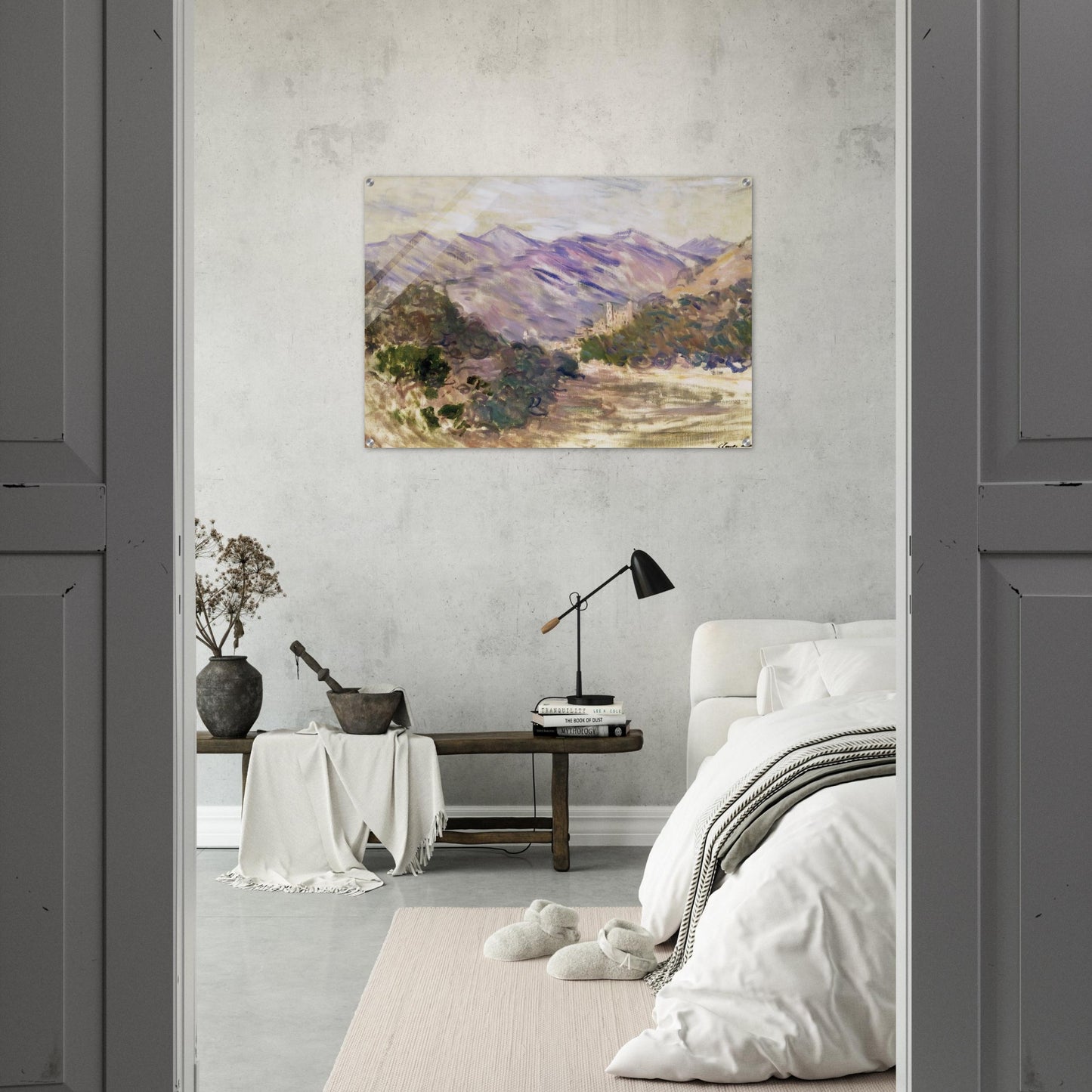 The Valley of the Nervia with Dolceacqua - claude monet Acrylic Print - 70x100 cm / 28x40″ inches | claude monet Wall Art | claude monet Prints