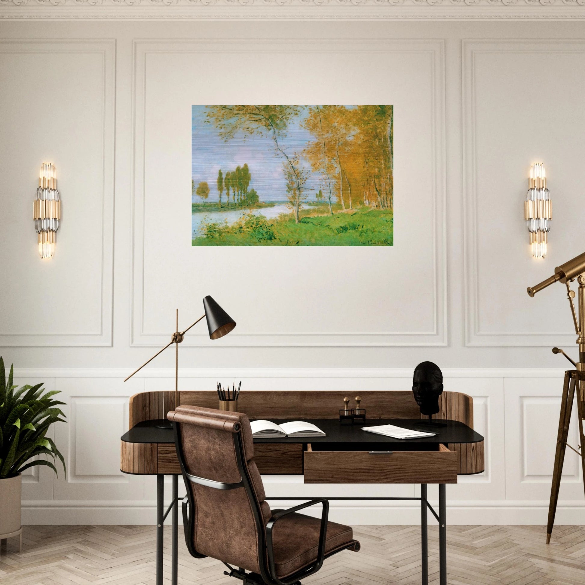 The Spring in Argentuil - claude monet Brushed Aluminum Print - 70x100 cm / 28x40 inches | claude monet Aluminum Print | claude monet Prints