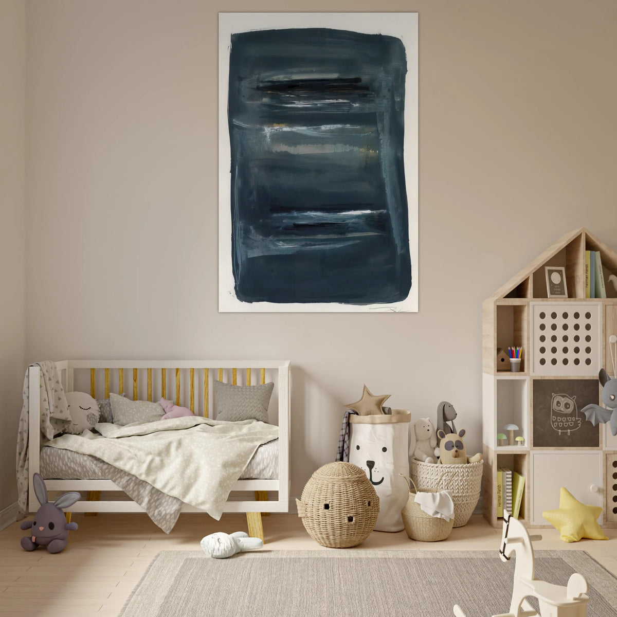 Abstract with Blue and Black - Abstract Expressionism - Larry Zox Art Prints - 100x150 cm / 40x60″ inches | Larry Zox Poster | Larry Zox Prints