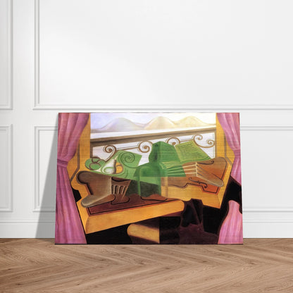 OPEN WINDOW WITH HILLS 1923 - Juan Gris Brushed Aluminum Print - 70x100 cm / 28x40 inches | Juan Gris Aluminum Print | Juan Gris Prints