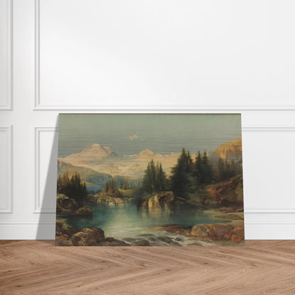 View of the Rocky Mountains - Thomas Moran Brushed Aluminum Print - 70x100 cm / 28x40 inches | Thomas Moran Aluminum Print | Thomas Moran Prints