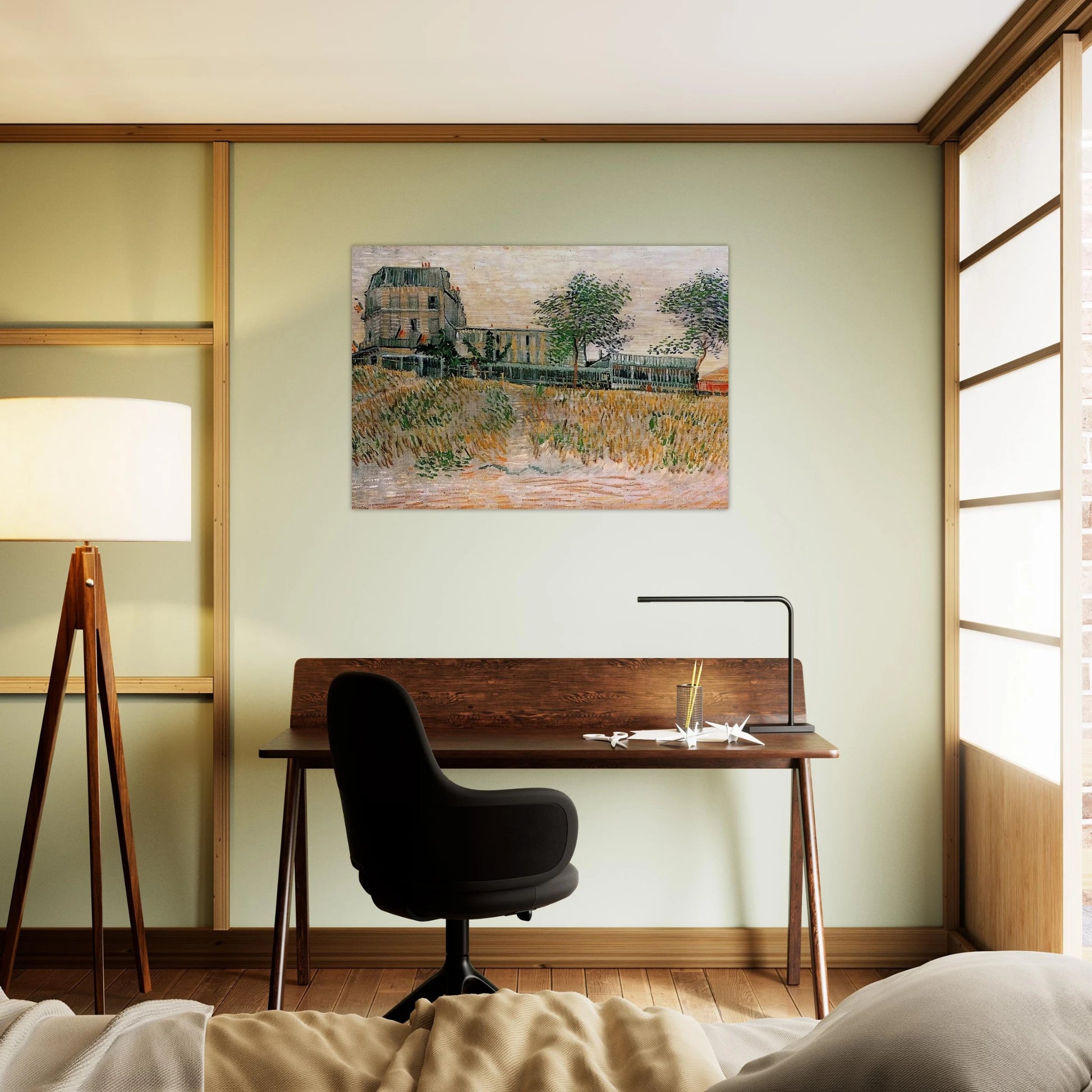 The Restaurant de la Sirene at Asnieres - Vincent van Gogh Brushed Aluminum Print - 70x100 cm / 28x40 inches | Vincent van Gogh Aluminum Print | Vincent van Gogh Prints