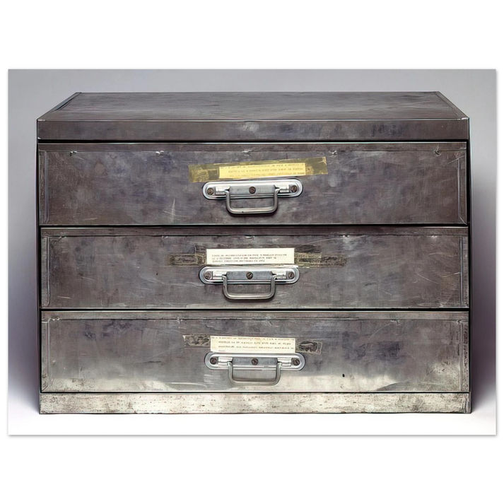 Christian Boltanski - ATTEMPT AT RECREATION THREE DRAWERS 1971  75x100 cm / 30x40inches Fine Art Poster