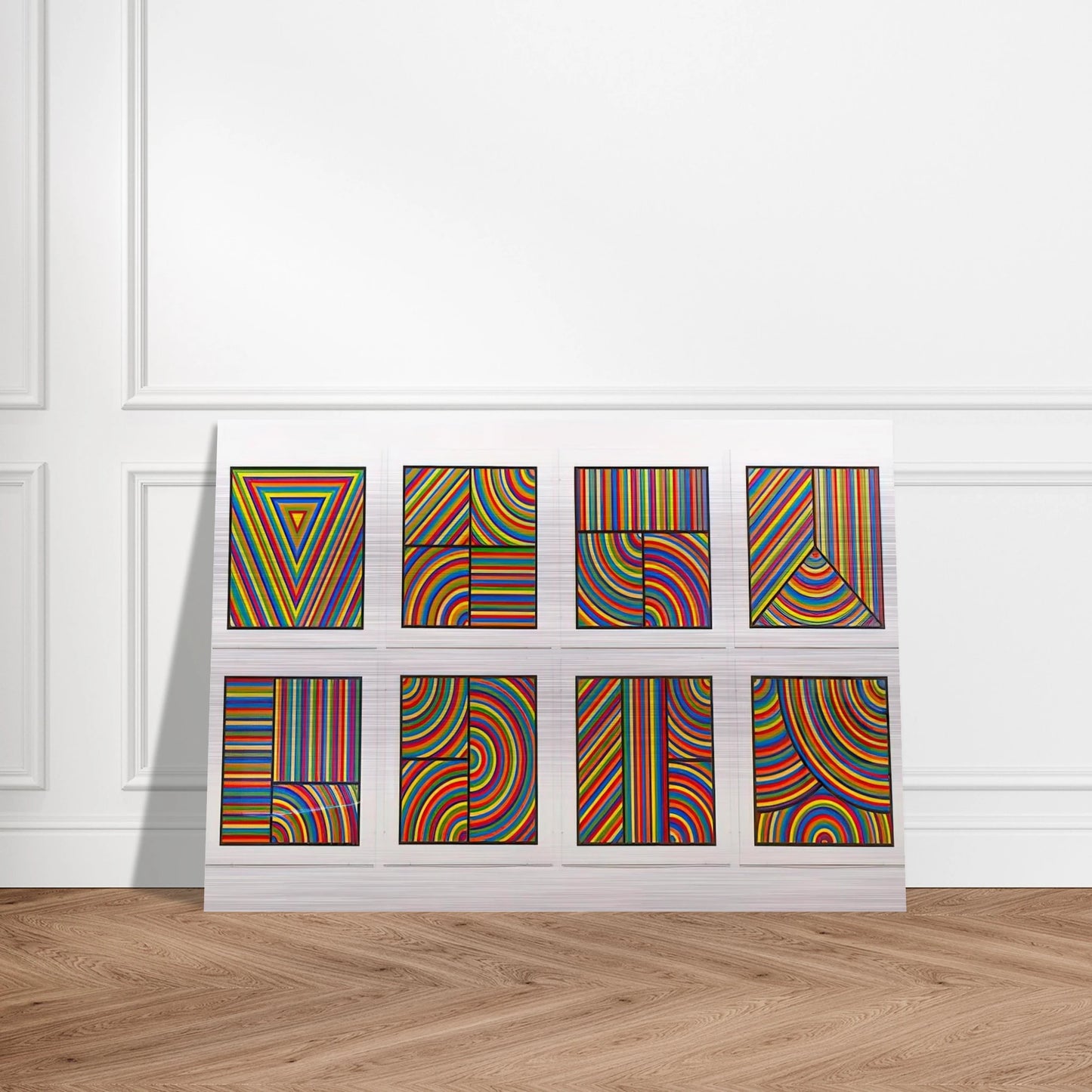 Color Bands Wadsworth Portfolio - Sol LeWitt Brushed Aluminum Print - 70x100 cm / 28x40 inches | Sol LeWitt Aluminum Print | Sol LeWitt Prints