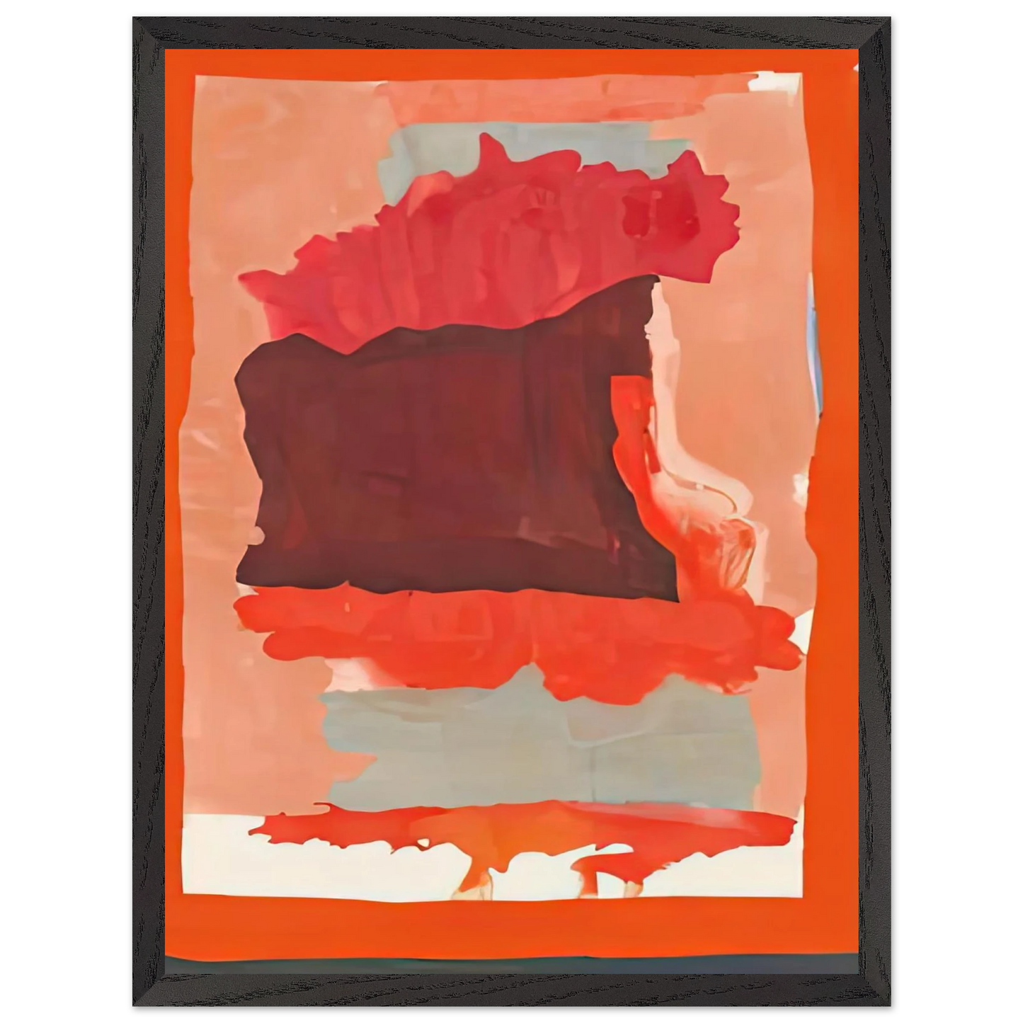 Helen Frankenthaler - Cape Orange, 1964- Wall Art - 30x40 cm / 12x16 inches - Premium Wooden Framed Poster With Fine Art Paper-canvas - Wood frame
