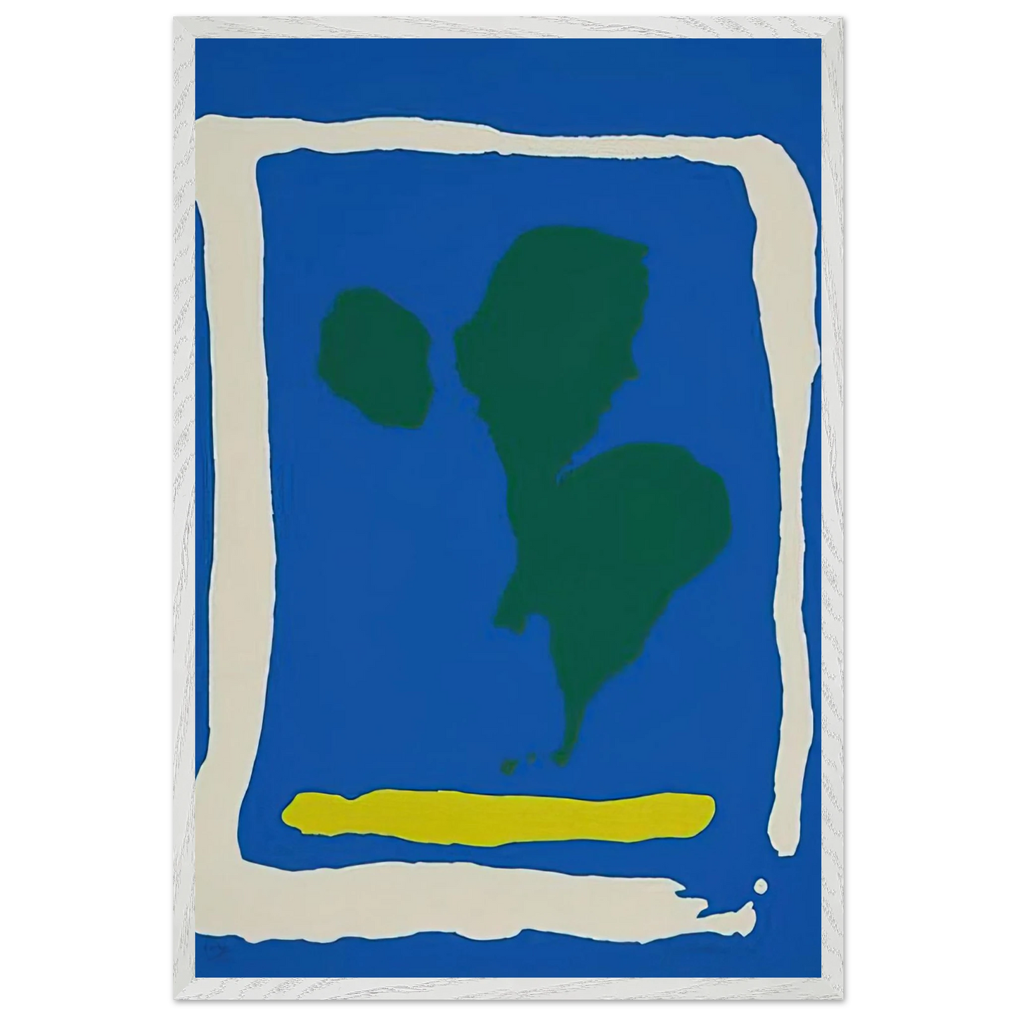 Helen Frankenthaler - Air Frame - 1965 Wall art - 21x29.7 cm / 8x12" - Premium Wooden Framed Poster With Fine Art Paper-canvas - White frame