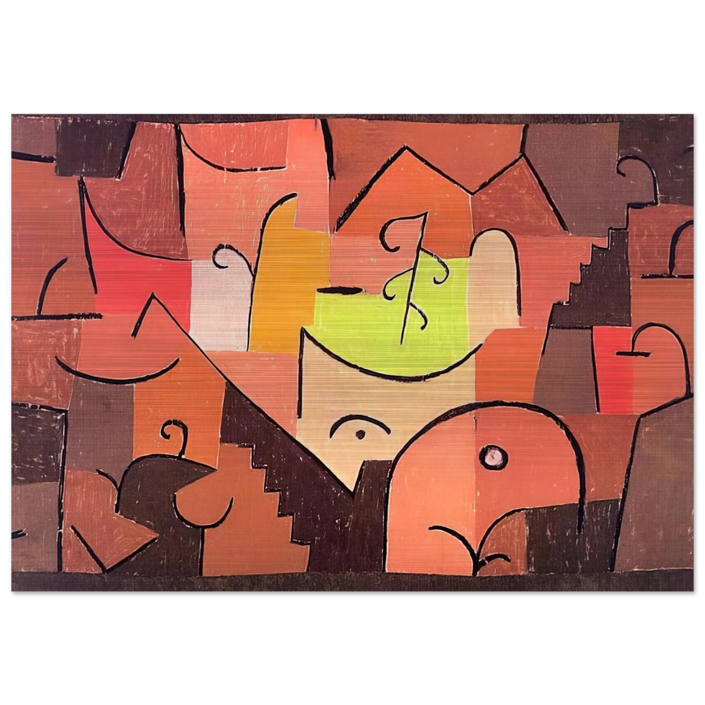 STAGE LANDSCAPE 1922 - Paul Klee Brushed Aluminum Print - 70x100 cm / 28x40 inches | Paul Klee Aluminum Print | Paul Klee Prints