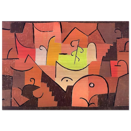 STAGE LANDSCAPE 1922 - Paul Klee Brushed Aluminum Print - 70x100 cm / 28x40 inches | Paul Klee Aluminum Print | Paul Klee Prints