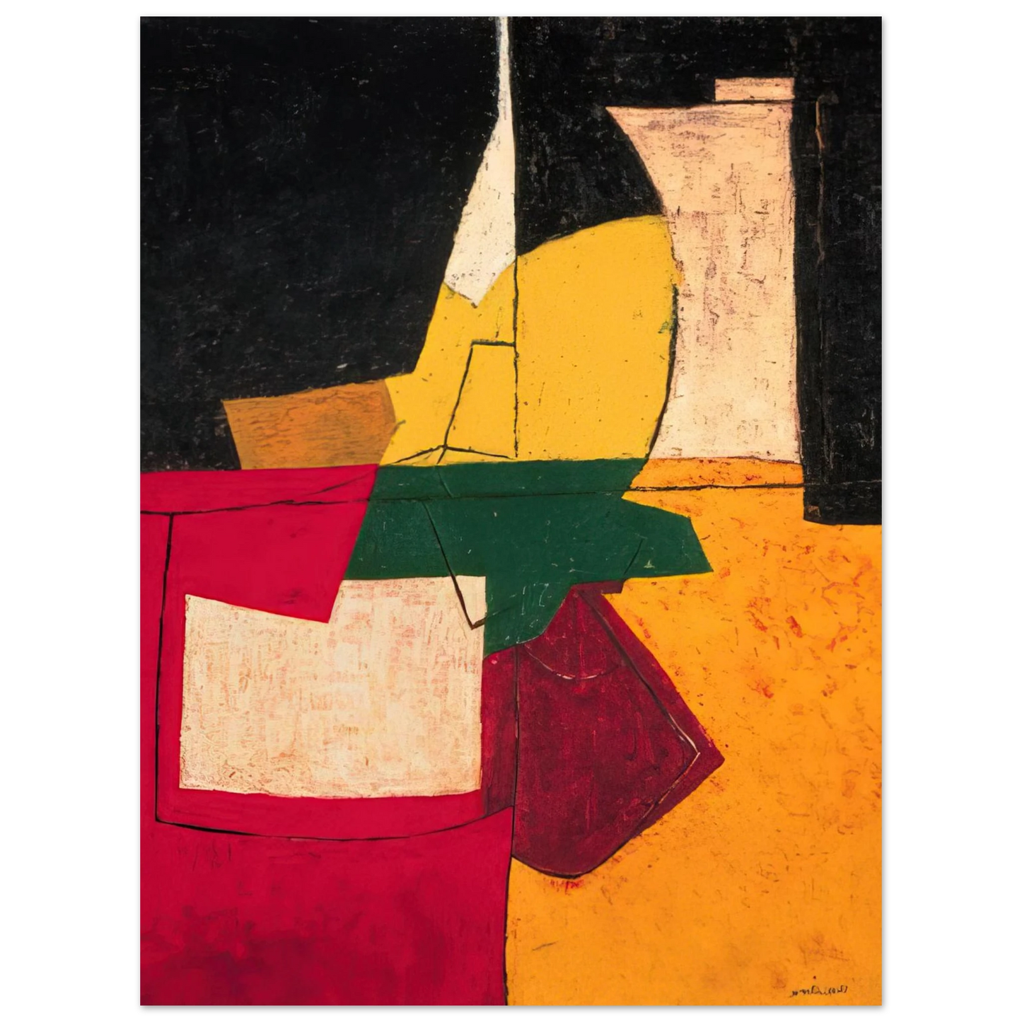 Serge Poliakoff - Composition abstraite aux traits - 1951  75x100 cm / 30x40inches Fine Art Poster