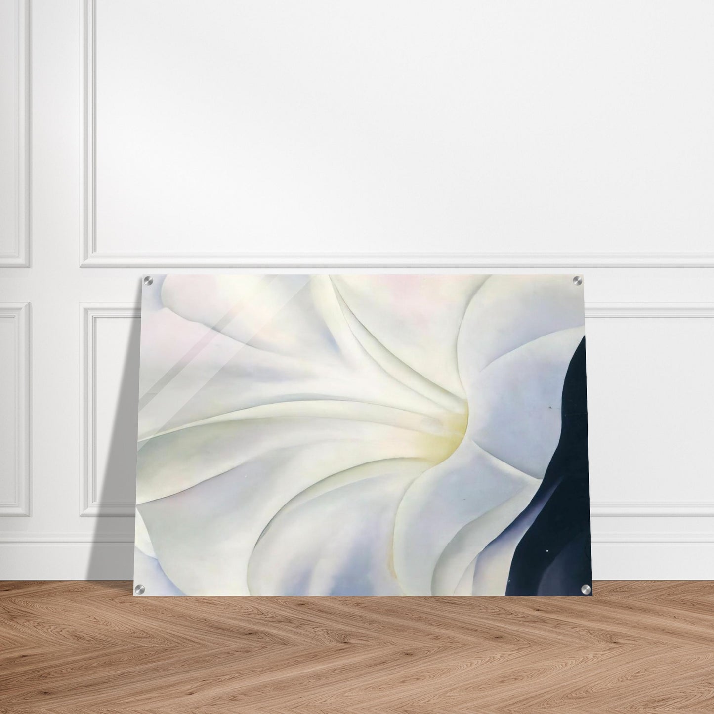 Morning Glory with Black - Georgia O'Keeffe Acrylic Print - 70x100 cm / 28x40″ inches | Georgia O'Keeffe Wall Art | Georgia O'Keeffe Prints