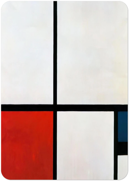 Composition N. 1 with Red and Blue By Piet Mondrian Pack of 10 Post Cards | Piet Mondrian Post Cards | A6 (10.5 x 14.8 cm) - 4.1 x 5.8 inches