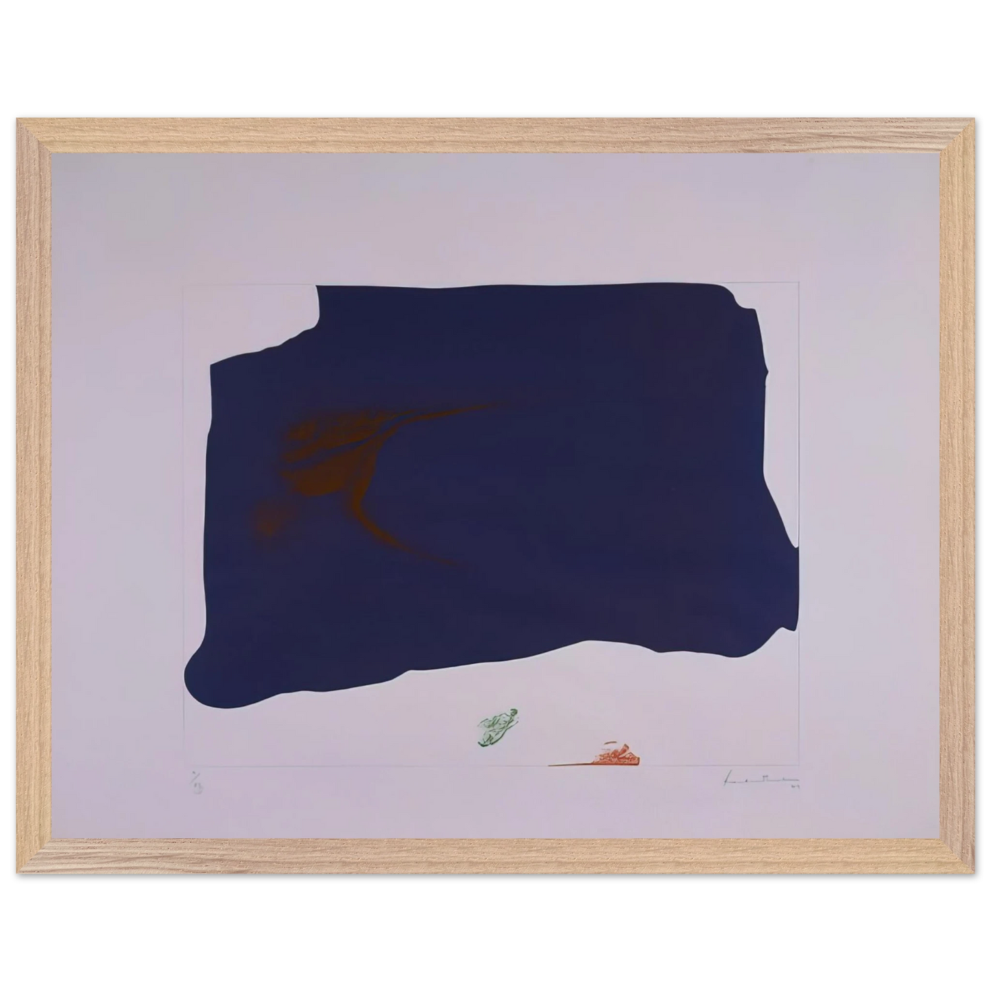 Helen Frankenthaler - Variation II on Mauve Corner - 1969 Wall art - 60x90 cm / 24x36 inches - Premium Wooden Framed Poster With Fine Art Paper-canvas - Wood frame