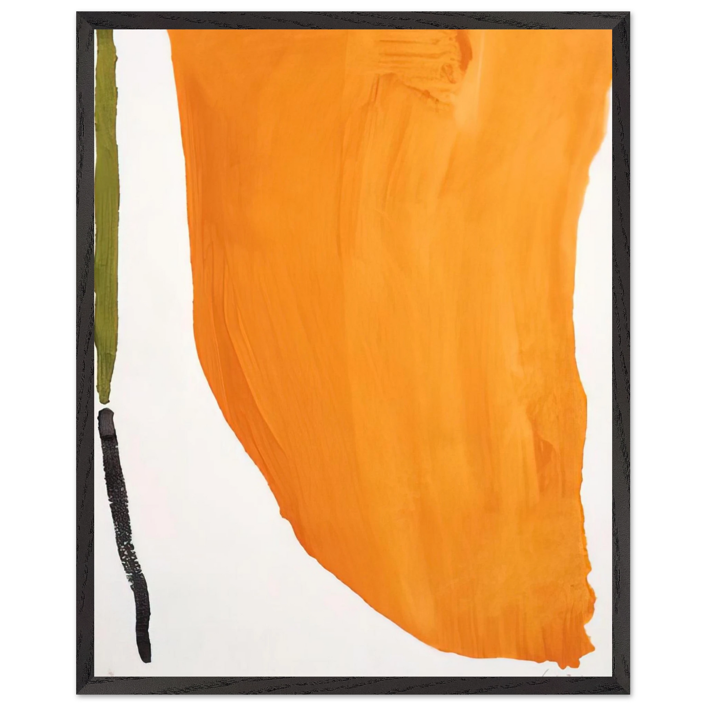 Helen Frankenthaler - Orange Downpour - 1970 Wall art - 15x20 cm / 6x8 inches - Premium Wooden Framed Poster With Fine Art Paper-canvas - Wood frame