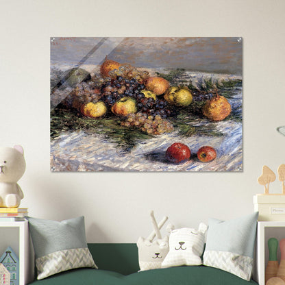 Still Life with Pears and Grapes - claude monet Acrylic Print - 70x100 cm / 28x40″ inches