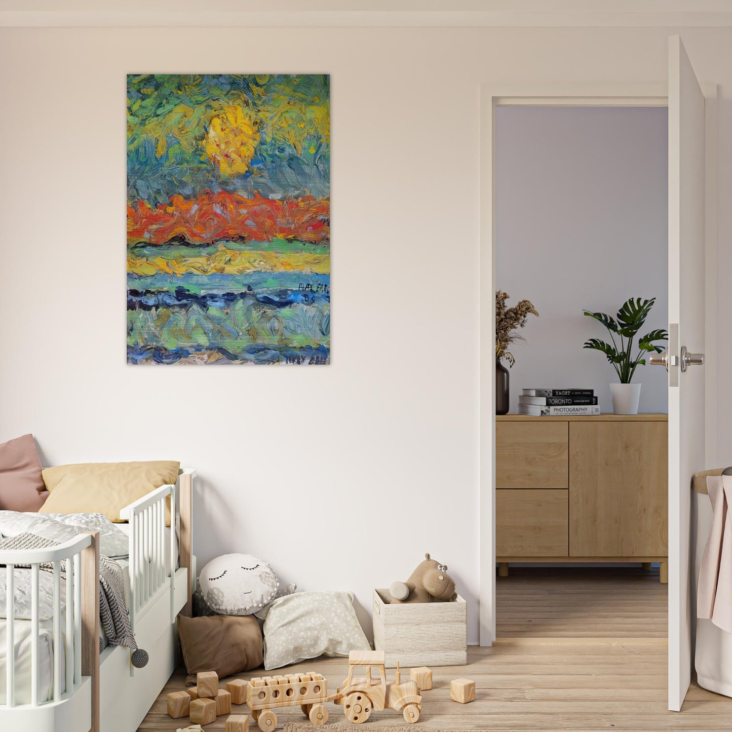 Landscape with Sun - Max Ernst Brushed Aluminum Print - 70x100 cm / 28x40 inches | Max Ernst Aluminum Print | Max Ernst Prints