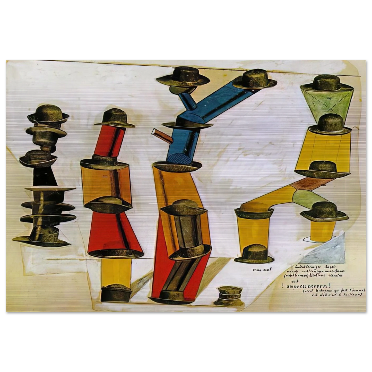 The hat makes the man - Max Ernst Brushed Aluminum Print - 70x100 cm / 28x40 inches | Max Ernst Aluminum Print | Max Ernst Prints