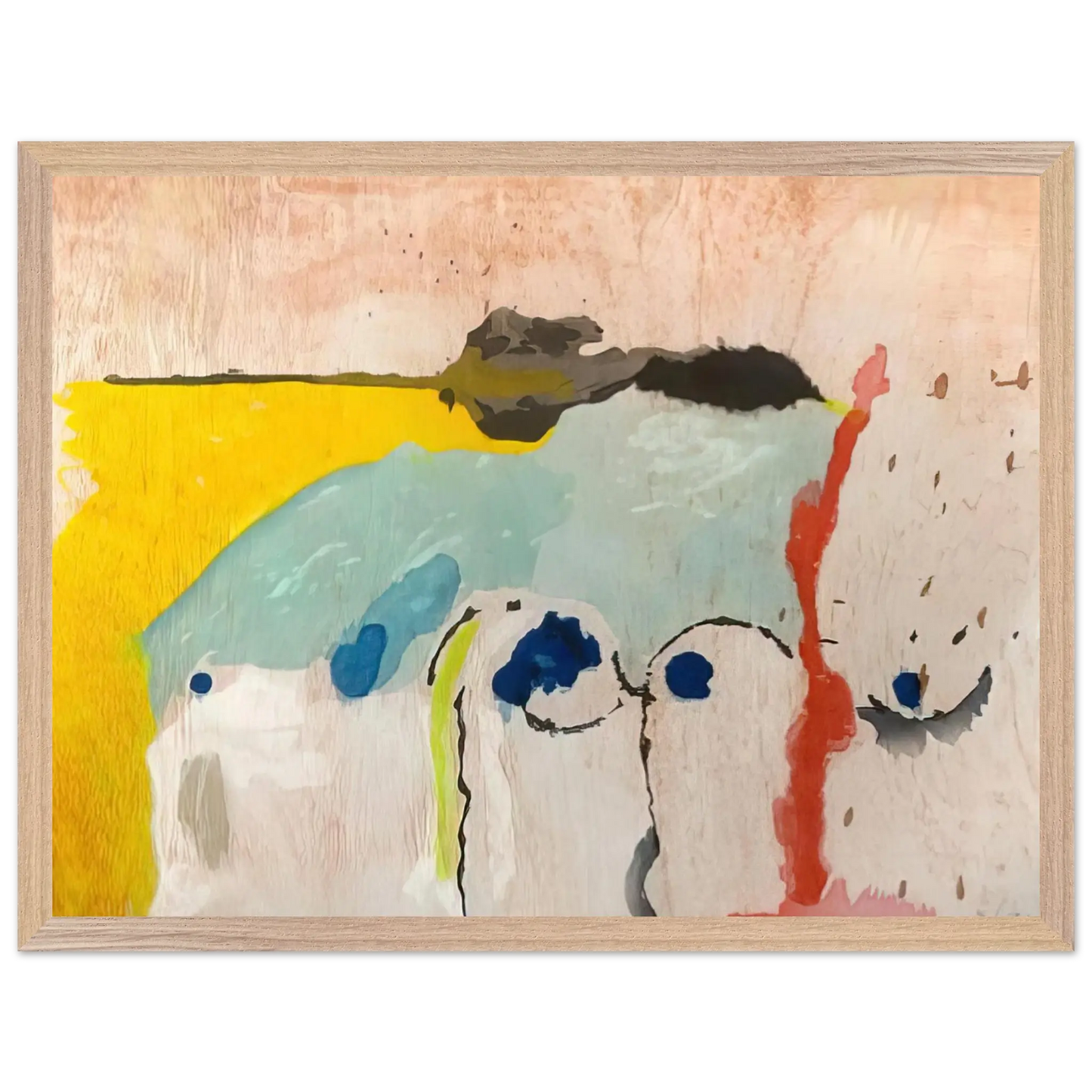 Helen Frankenthaler - Tales of Genji I - 1998 Wall art - A2 (42 x 59.4  cm) - Premium Wooden Framed Poster With Fine Art Paper - Black frame