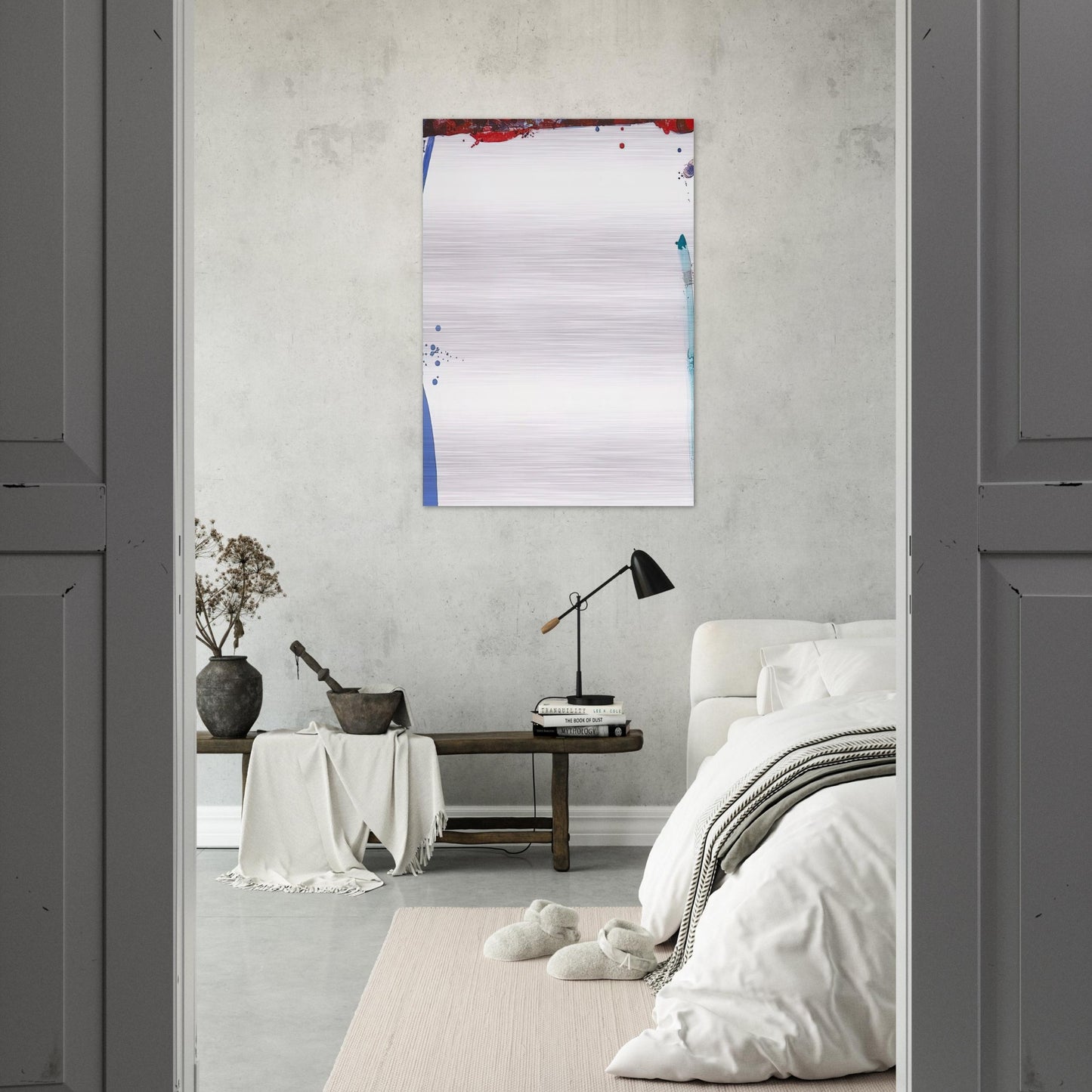 Chinese Wall  L. L101; SF-87  - Sam Francis Brushed Aluminum Print - 70x100 cm / 28x40 inches | Sam Francis Aluminum Print | Sam Francis Prints