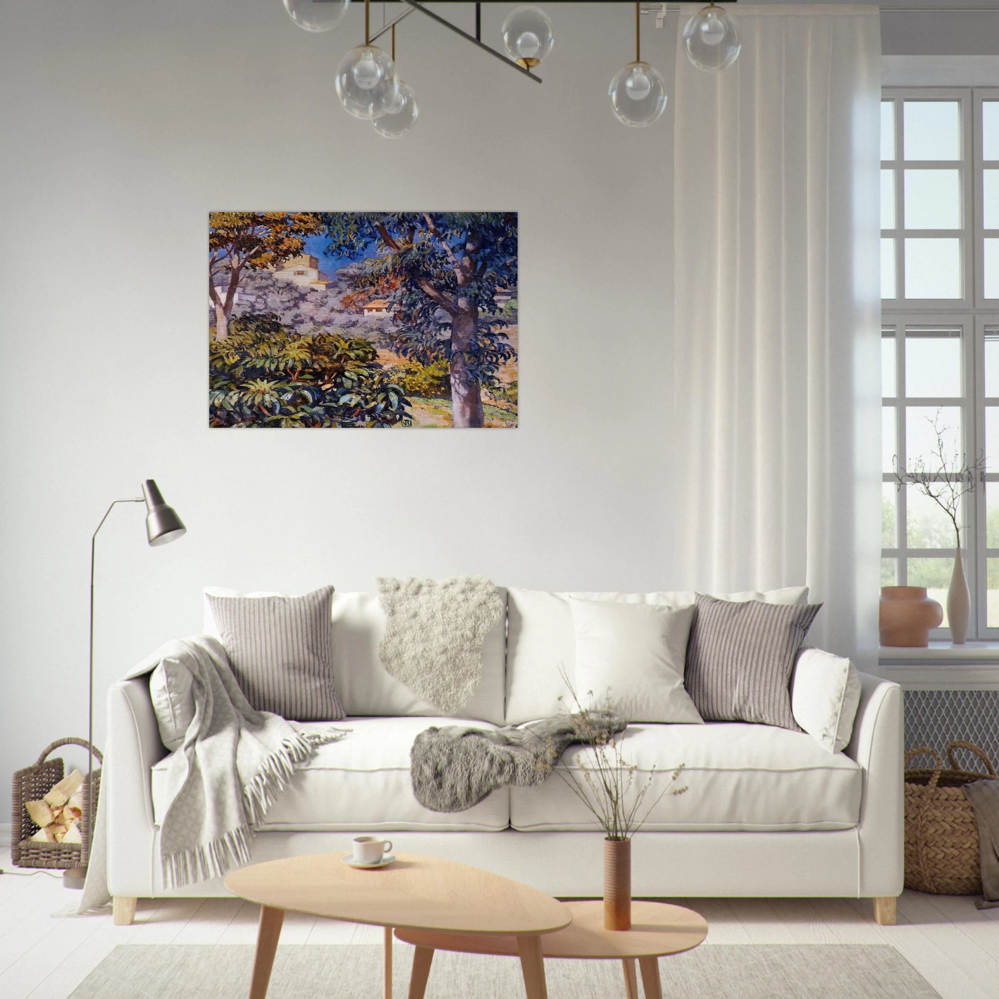 NOON LANDSCAPE - Theo van Rysselberghe Brushed Aluminum Print - 70x100 cm / 28x40 inches | Theo van Rysselberghe Aluminum Print | Theo van Rysselberghe Prints