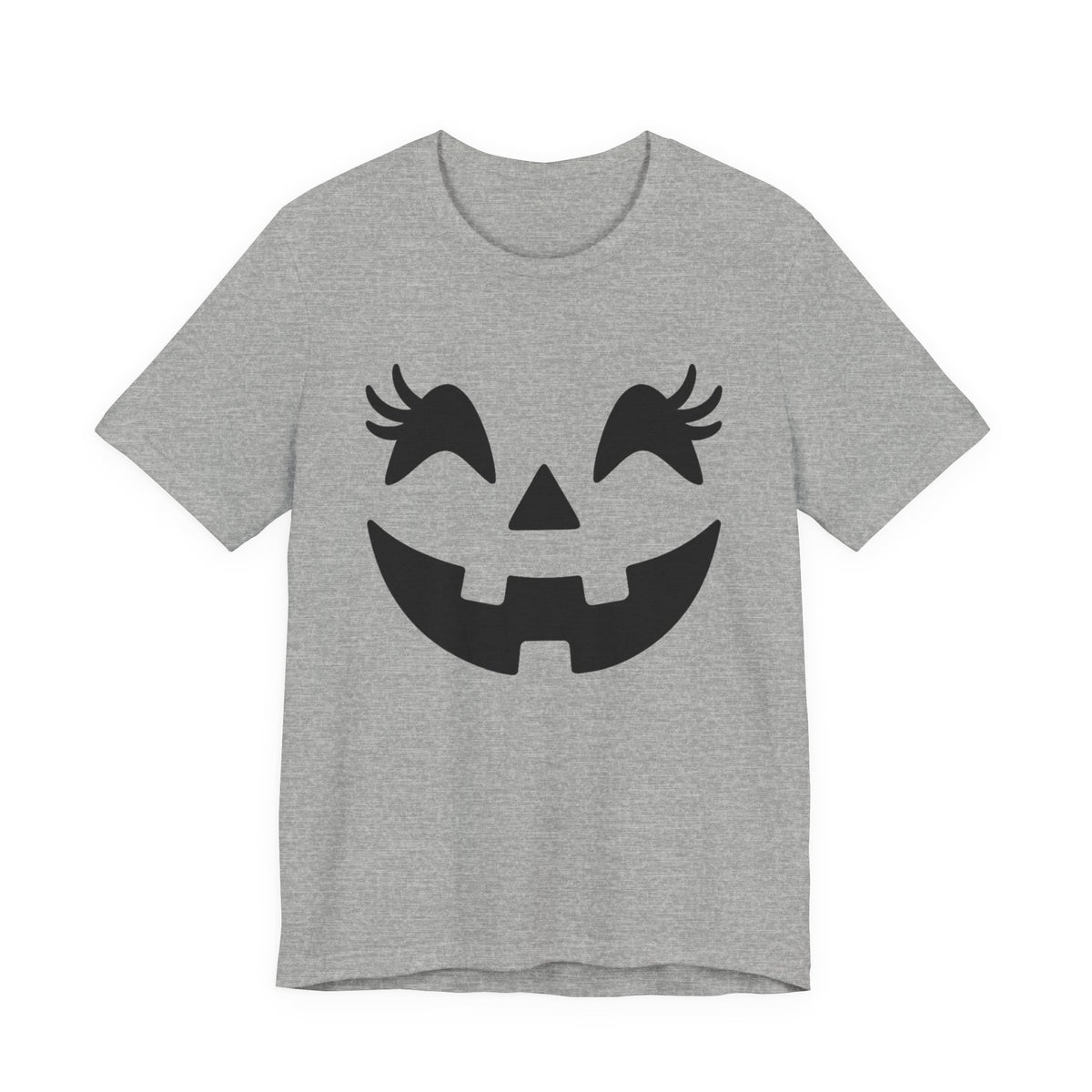 Jack O'Lantern Gesicht Kürbis Wimpern Halloween Damen Mädchen T-Shirt
