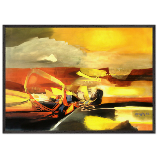 AGUA C LIDA 1962 - Alejandro Obregon 70x100 cm / 28x40 inches Framed Art Print – Black Wooden Frame