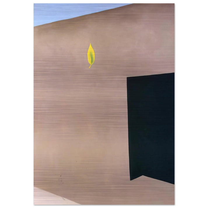 Patio Door with Green Leaf - Georgia O'Keeffe Brushed Aluminum Print - 70x100 cm / 28x40 inches | Georgia O'Keeffe Aluminum Print | Georgia O'Keeffe Prints