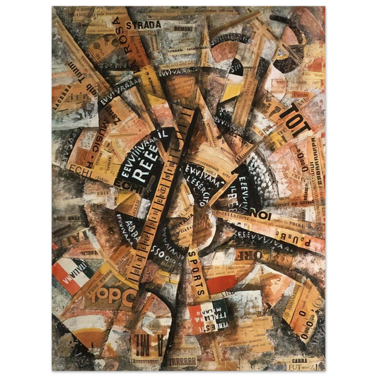 Carlo Carra - INTERVENTIONIST DEMONSTRATION PATRIOTIC HOLIDAY FREEWORD PAINTING 1914 1914  75x100 cm / 30x40inches Fine Art Poster