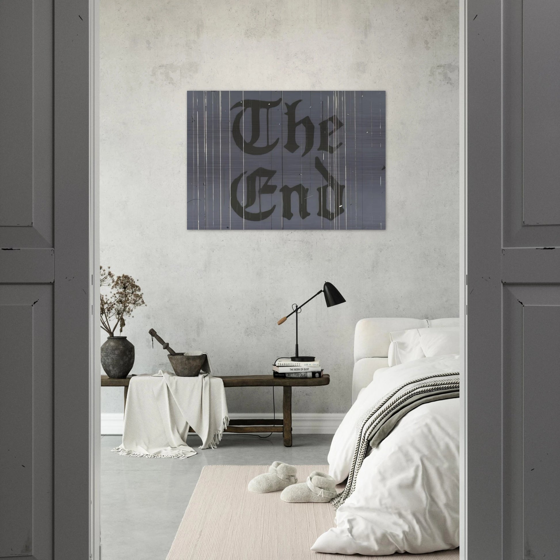 THE FINAL END 1991 - Edward Ruscha Brushed Aluminum Print - 70x100 cm / 28x40 inches | Edward Ruscha Aluminum Print | Edward Ruscha Prints