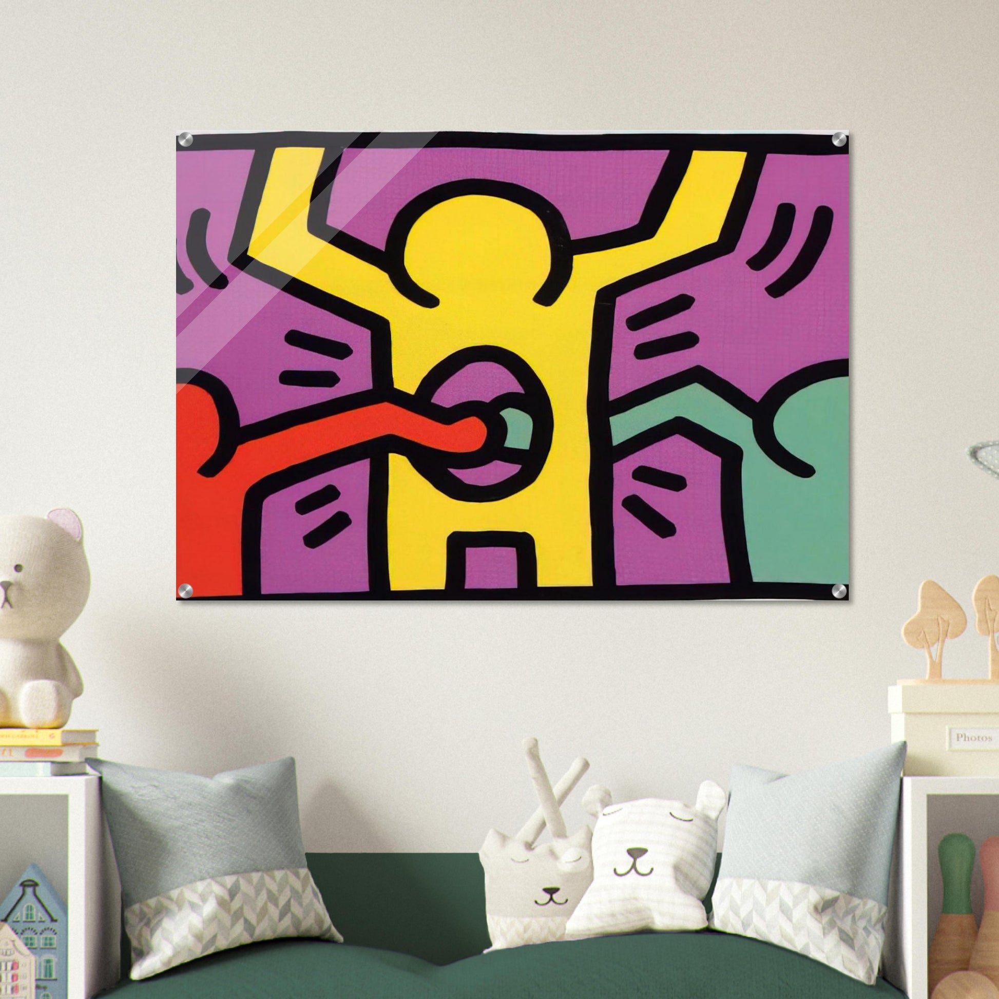 POP SHOP 1 1987 - Keith Haring Acrylic Print - 70x100 cm / 28x40″ inches