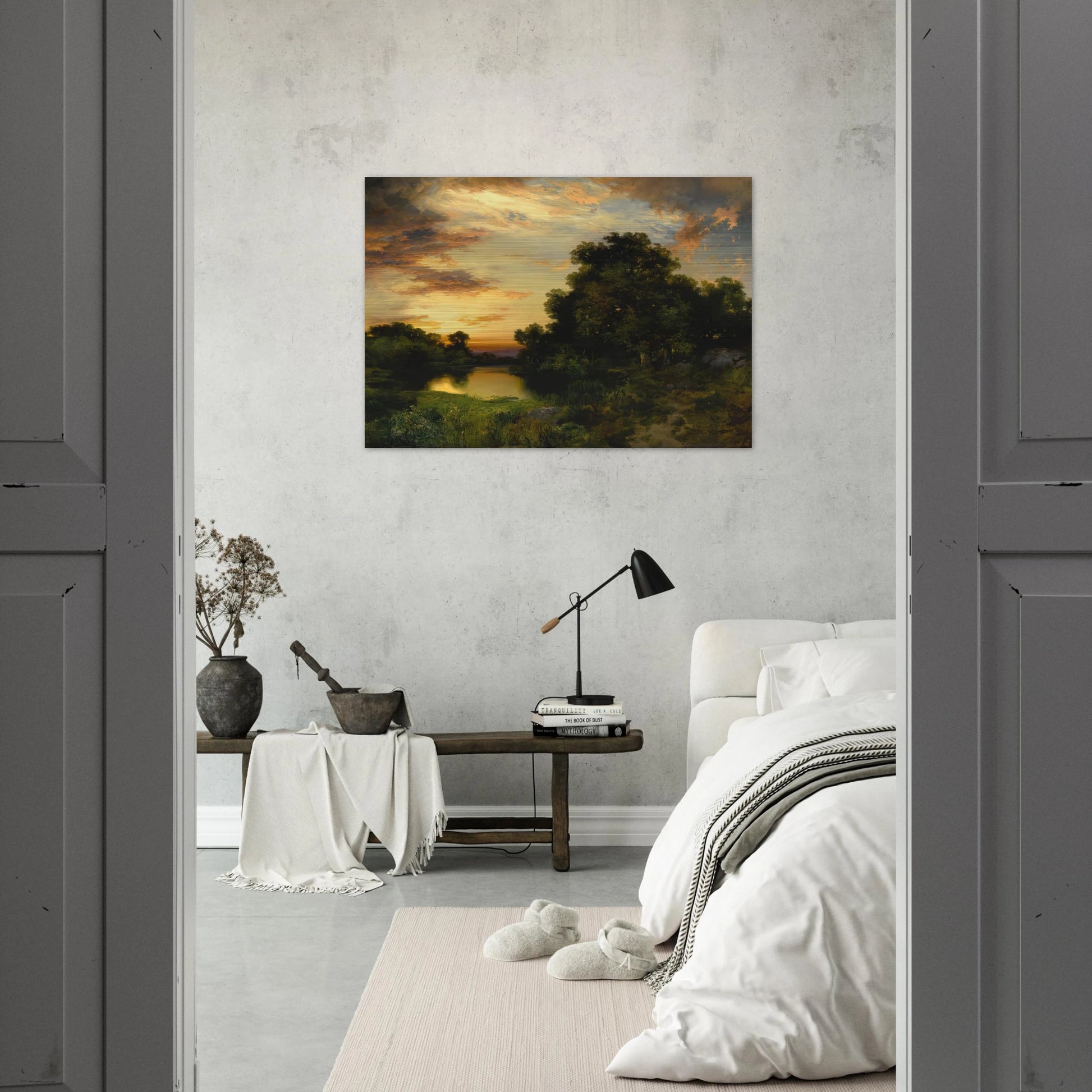 Sunset on Long Island - Thomas Moran Brushed Aluminum Print - 70x100 cm / 28x40 inches | Thomas Moran Aluminum Print | Thomas Moran Prints