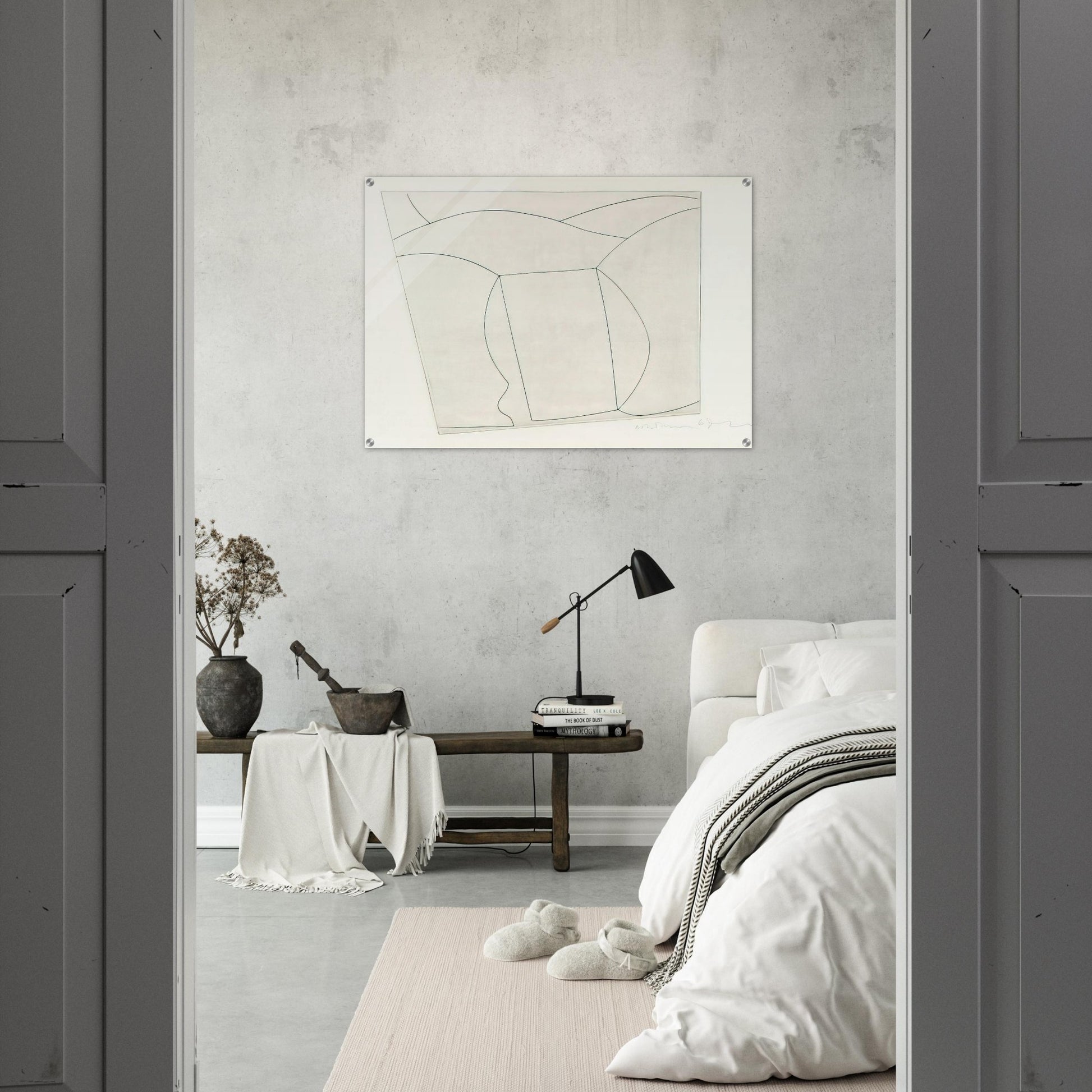 3 forms in a landscape - 1967 - Ben Nicholson Acrylic Print - 70x100 cm / 28x40″ inches