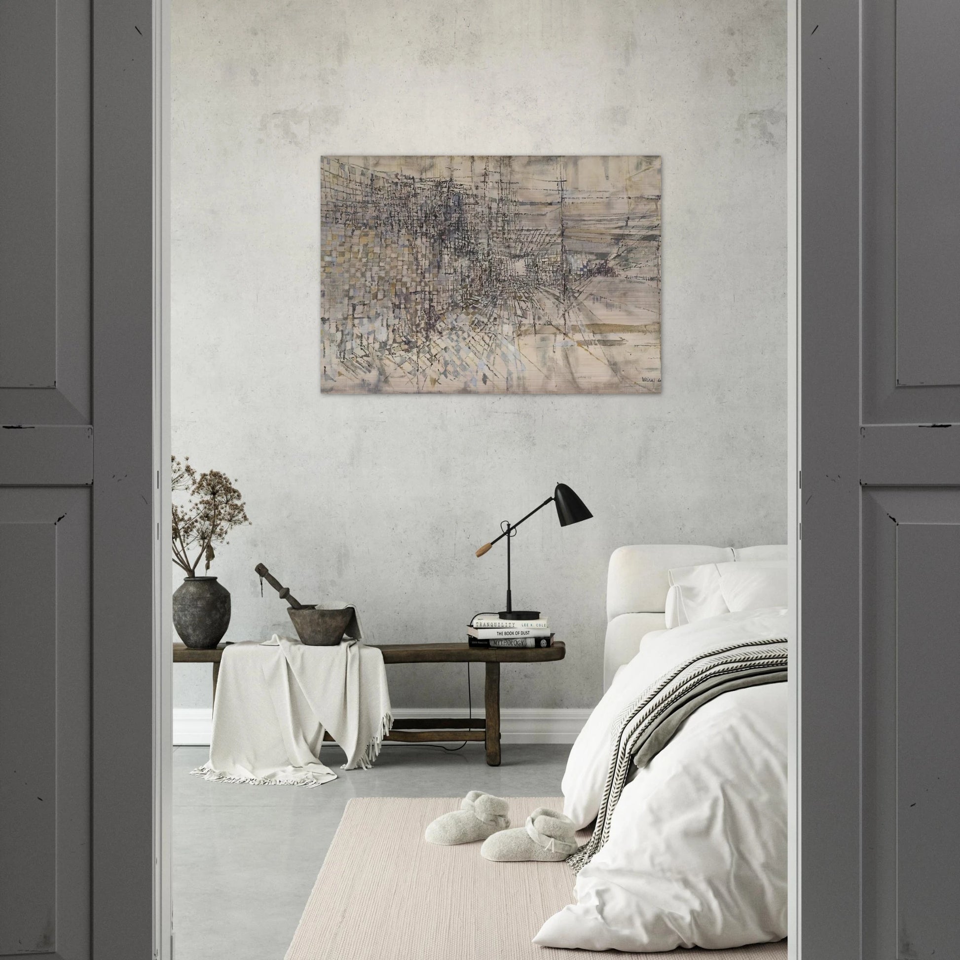 La Garde Des Anges - 1950 - Maria Helena Vieira da Silva Brushed Aluminum Print - 70x100 cm / 28x40 inches | Maria Helena Vieira da Silva Aluminum Print | Maria Helena Vieira da Silva Prints